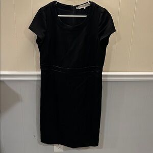 Gerard Darel Black Short-Sleeve Midi Sheath Dress